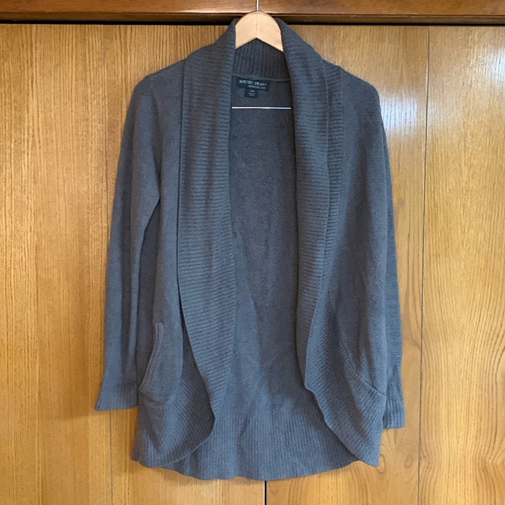 ✨Barefoot Dreams Bamboo‎ Chic Lite Gray Cardigan Size XS/S